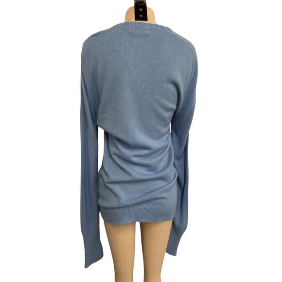 Vintage Izod Lacoste Blue V Neck Sweater Classic Knit Pullover - Picture 7 of 9